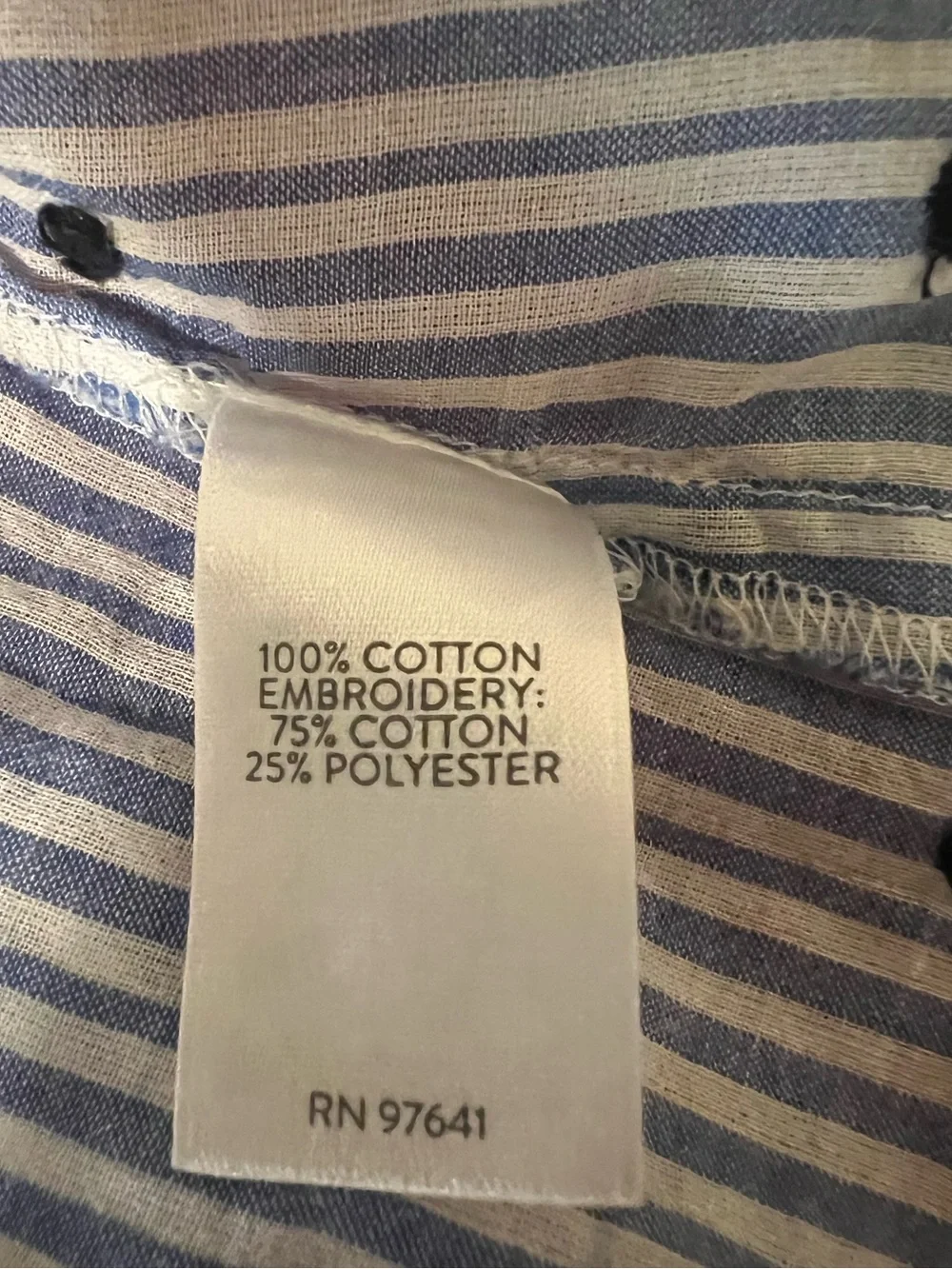 J.Jill Blue White Stripe Dot Button-Down Shirt 2X 100% Cotton - Picture 4 of 4